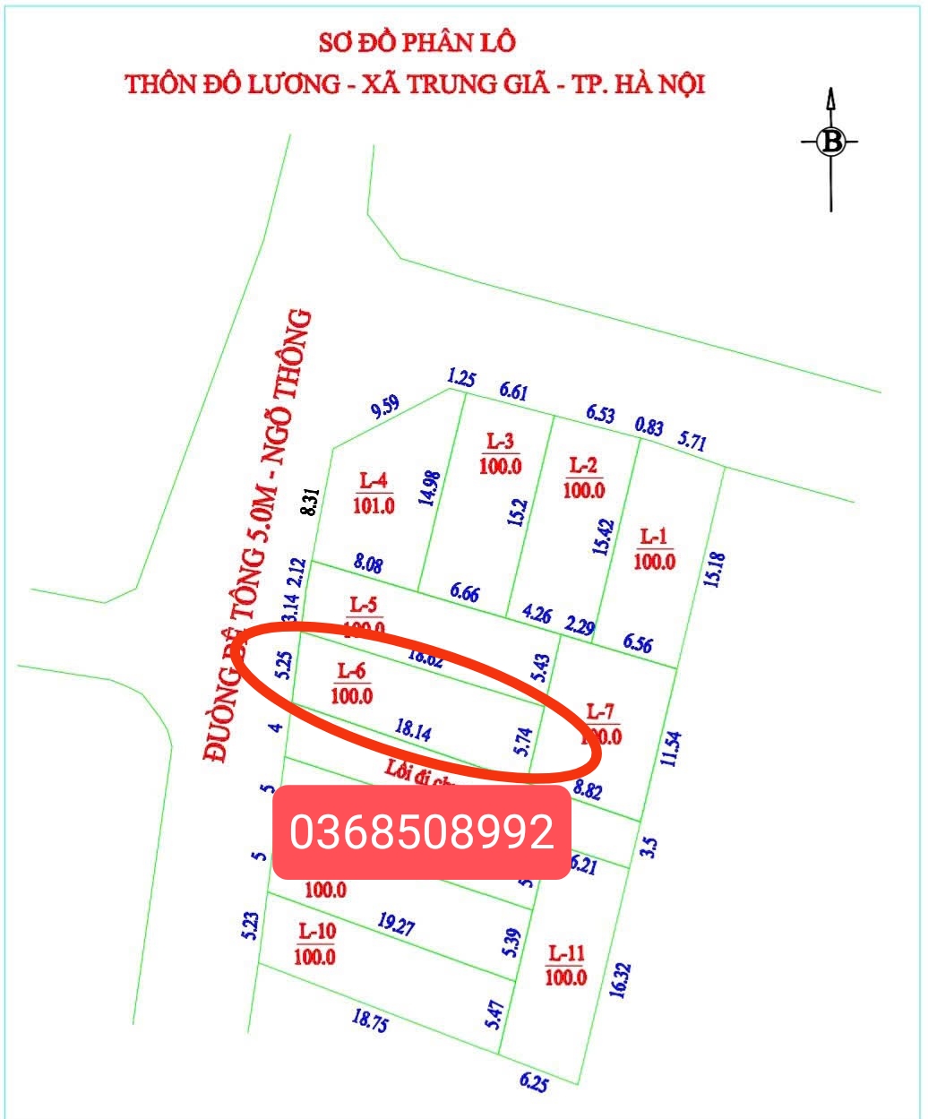 100m2 Bắc Sơn